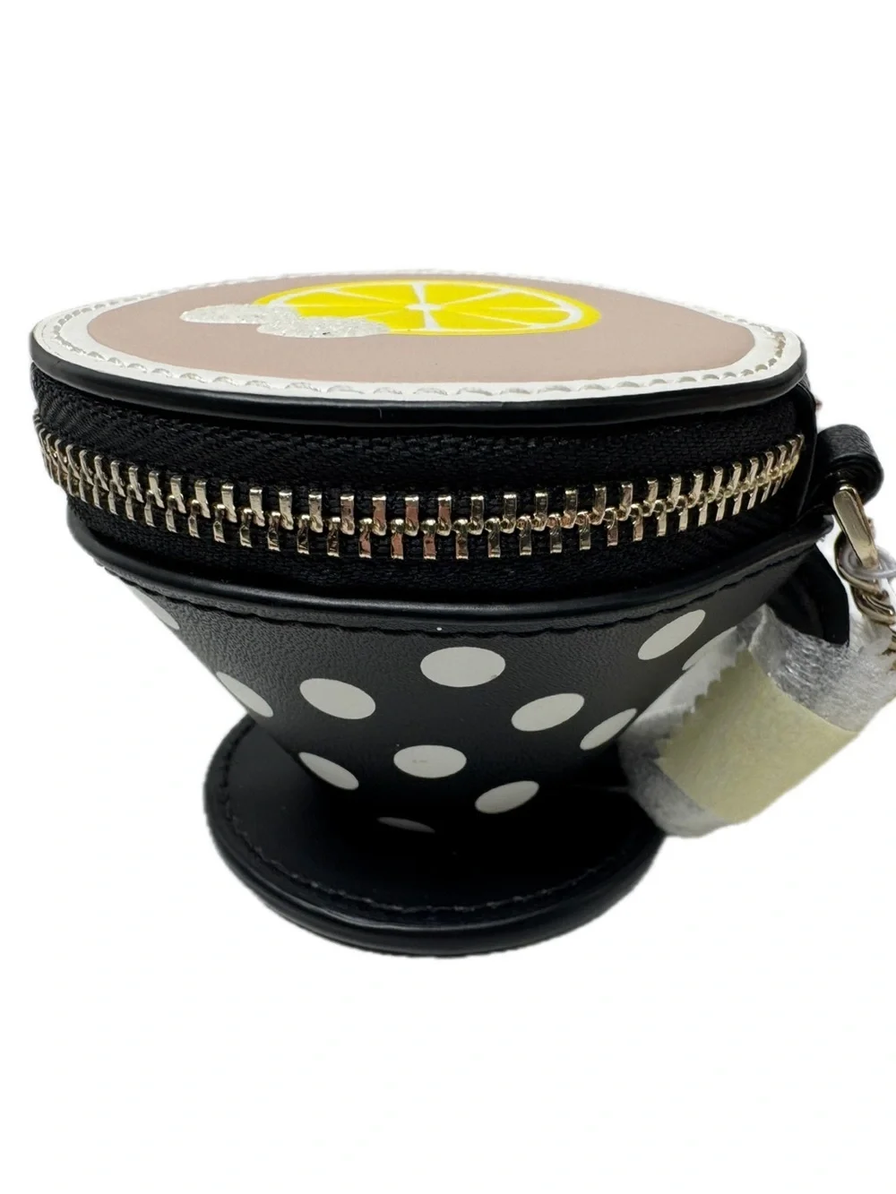 Kate Spade Tea Party Polka Dot Cup Coin Bag Keychain